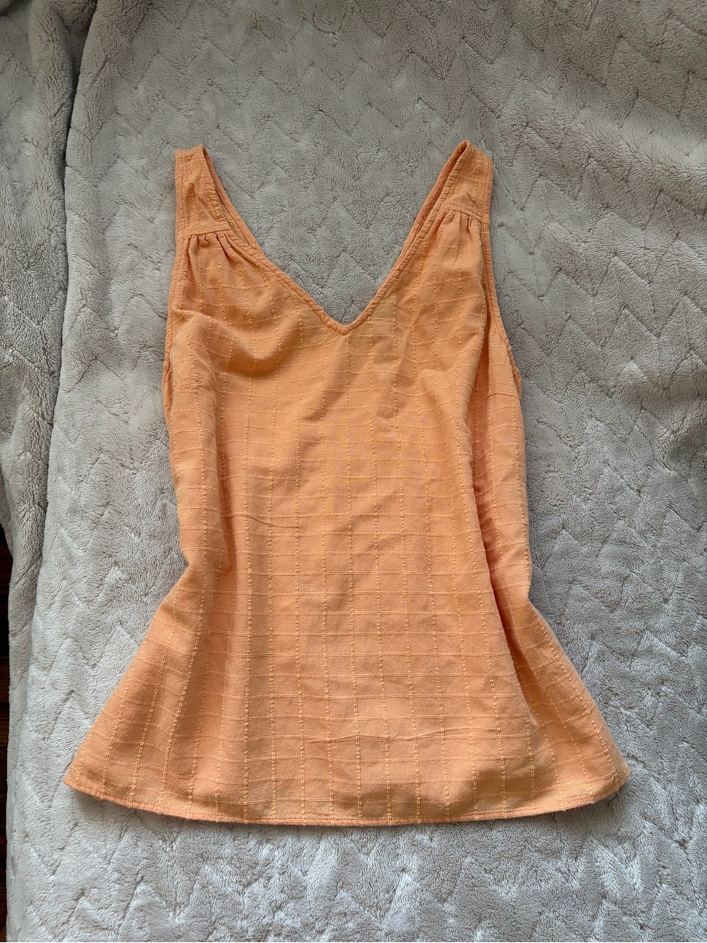 F&F Peach Button-Front Textured Top